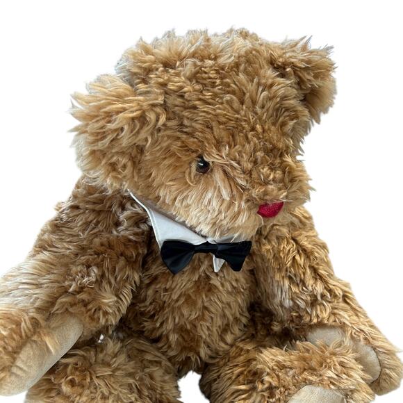 1997 Vermont Teddy Bear 22” Jointed Plush Honey Brown Removable Bow Tie Collar - Picture 5 of 8